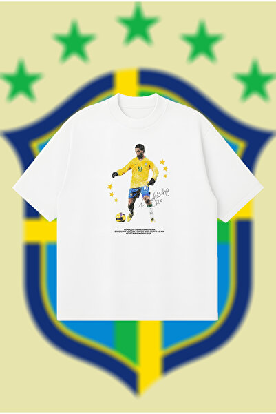 PURE POWER Brazil Ronaldinho Oversize Boxy Fit Unisex 100% Cotton Tshirt – Pr...