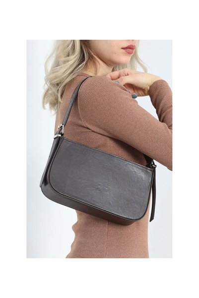 Generic Brand Brown Minimalist Baguette Women's Shoulder and Hand Bag Stylish for Daily Use
