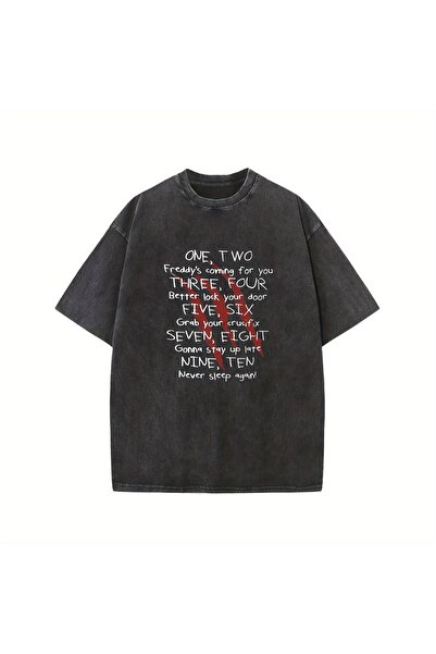 LAND MODA Μπλουζάκι με στάμπα, κορυφαίας ποιότητας, vintage πλυμένο, στυλ δρό...