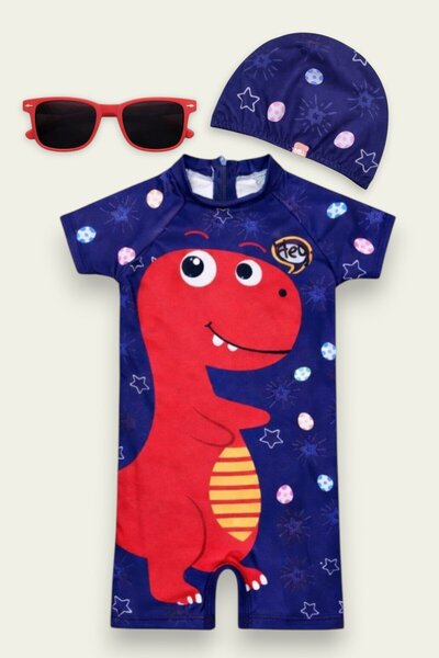 My Kids Wear Παιδικό Σετ Μαγιό με Σχέδια - Σετ 2 τεμαχίων με Καπέλο και Γυαλι...