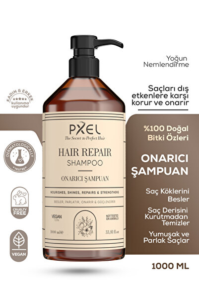 PXEL Saç Onarıcı Şampuan 1000 ML | Yıpranmış Zayıf Saçlar | Onarıcı, Besleyic...