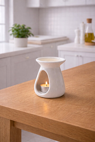 The Aroma Factory Beyaz Seramik Buhurdanlık | Minimal Tasarım Aromaterapi Yağ...