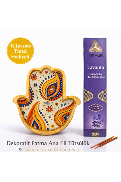 MAHUR Dekoratif Fatma Ana Eli Tütsülük & Tütsü Seti