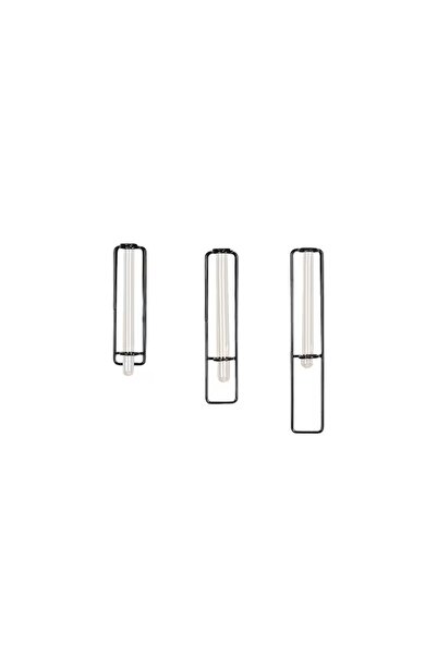 OEM Set de 3 decorațiuni metalice de perete Re-Bloom pentru flori, negru, 20 ...