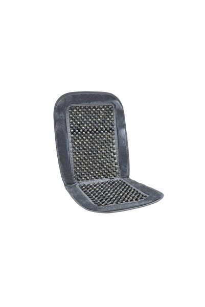 AMIO Κάλυμμα καθίσματος αυτοκινήτου με ξύλινες μπάλες μασάζ και γκρι βελούδιν...