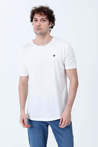 JB John Borners Ανδρικό T-Shirt με στάμπα και λαιμόκοψη ποδηλάτου, λευκό - 26...