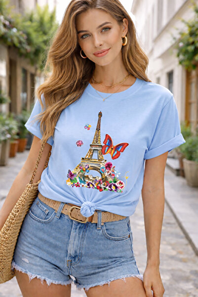 By Layina Paris Eyfel Tower Printed Oversized Women's T-Shirt / T-Shirt