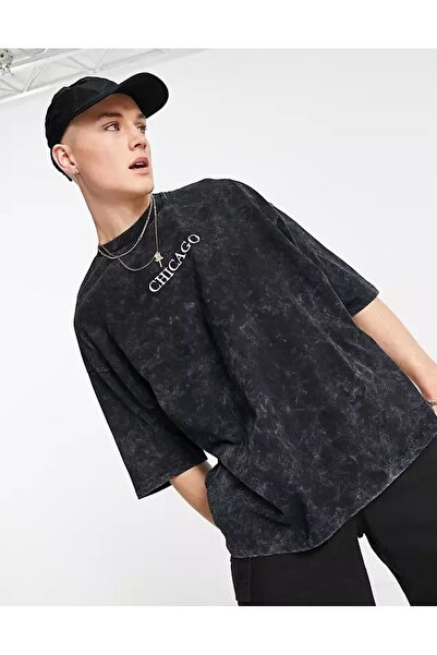 ZEMLİYA Μπλουζάκι με στάμπα, κορυφαίας ποιότητας, vintage πλυμένο, στυλ δρόμο...