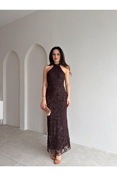 MEECY Rochie Maxi cu Sclipici PERLA