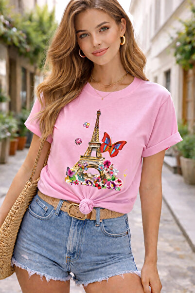 By Layina Paris Eyfel Tower Printed Oversized Women's T-Shirt / T-Shirt