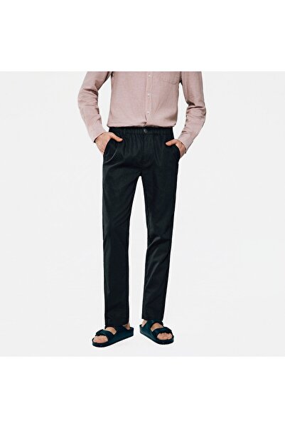 Giordano Men's Slim Taper Linen Cotton Khakis