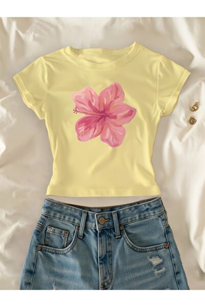 Toum Ζώνη Ανδρική Ρετρό Μπλούζα με Λουλούδια Κοντό