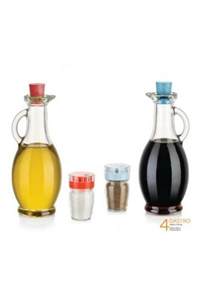 Generic Brand طقم ملح زجاجي مزخرف أنيق ومريح من سيجما جاسترو مكون من 4 قطع