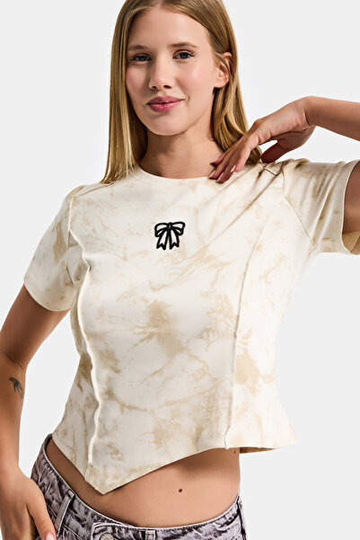 it's basic Γυναικείο Μπεζ Εκρού w5 Ειδικό Υφασμάτινο Ελαστάν Κροπ Τοπ