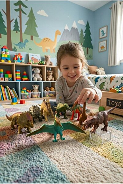 Tıfıl Toys 8 Parçalı Mini Dinozor Dünyası: Antik Koleksiyonluk Dekoratif Mini...