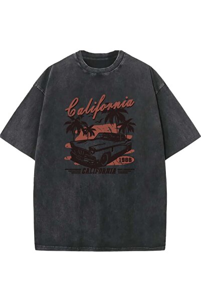 ZEMLİYA Μπλουζάκι με στάμπα, κορυφαίας ποιότητας, vintage πλυμένο, στυλ δρόμο...