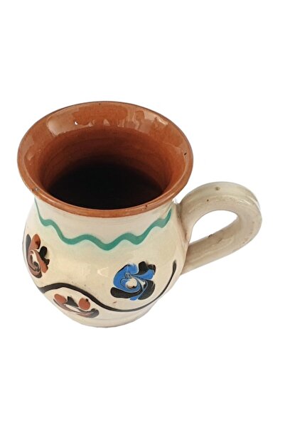 CERAMICA DE HOREZU Κεραμικό ποτήρι σφηνάκι Horezu με λαβή, με δημοφιλές μοτίβ...