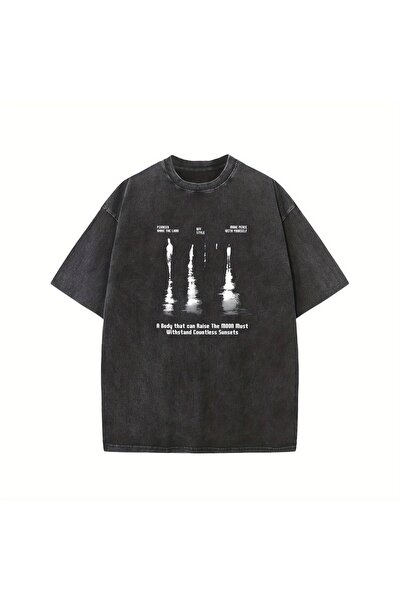 bellanova Μπλουζάκι με στάμπα, κορυφαίας ποιότητας, vintage πλυμένο, στυλ δρό...