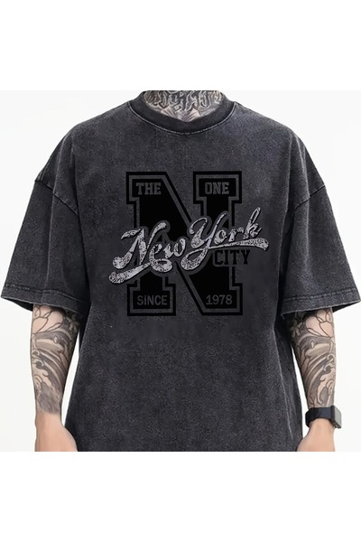 bellanova Μπλουζάκι με στάμπα, κορυφαίας ποιότητας, vintage πλυμένο, στυλ δρό...