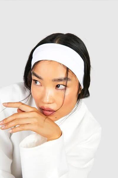 New Obsessions 2 τεμάχια Μαύρο-λευκό λάστιχο μαλλιών από ελαστάν ζέρσεϊ