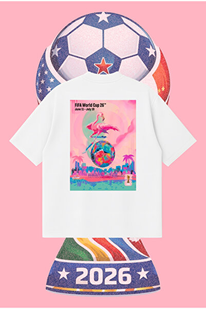 PURE POWER Fifa Wc26 Pink Stork Oversize Boxy Fit Unisex 100% Cotton Tshirt –...
