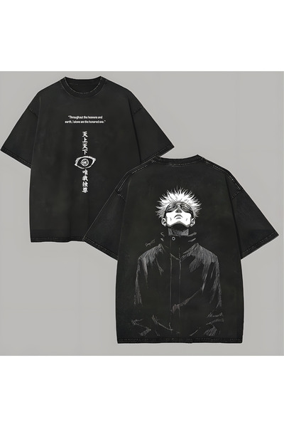 Mella&Co Anime Oversize T-Shirt - Anthracite Vintage Washed - 100% Cotton