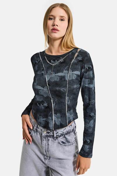 it's basic Women's Black Anthracite W5 Printed Special Elastane Fabric Design...