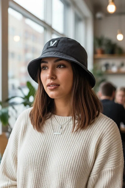 Bay Şapkacı قبعة قطنية بتفاصيل مطرزة للجنسين (قبعة صياد) مجموعة 8980