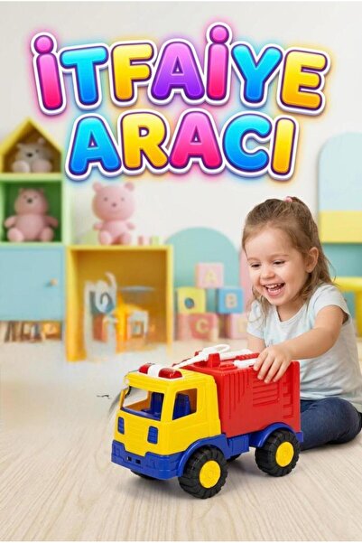 Tıfıl Toys İttirmeli Merdiven Detaylı 20cm Hareketli Parçalı İtfaiye Arabası ...