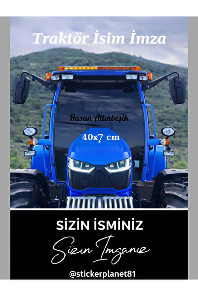 AlpiLeo Stickerplanet81 Kişiye Özel İsim İmzalı Traktör Ön Cam Yazısı Sticker...