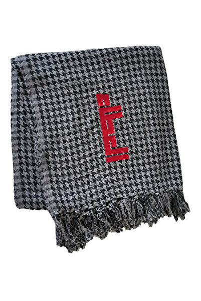 Dakakeen Concept Embroidered Blanket – Premium Tweed Wool Blend Throw with “A...