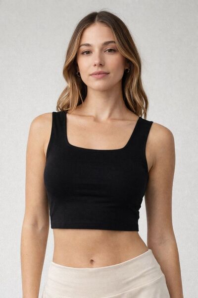 THE WHITE Women's Strappy Square Neck Blouse