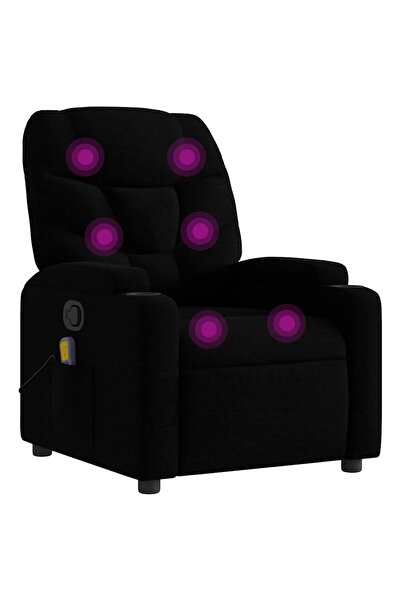 vidaxl Fotoliu de masaj rabatabil, negru, material textil
