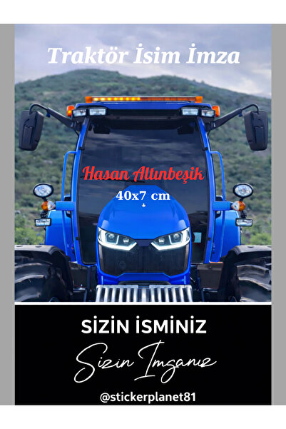 AlpiLeo Stickerplanet81 Kişiye Özel İsim İmzalı Traktör Ön Cam Yazısı Sticker...