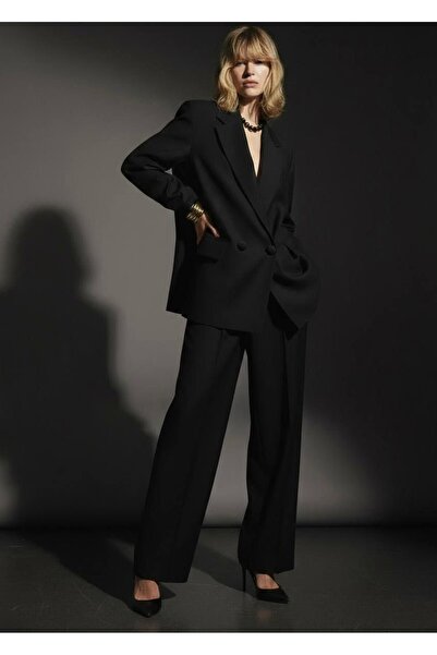 Hera Moda Γυναικείο σετ με λεπτομέρεια στα κουμπιά, μπλέιζερ, παντελόνι παλάτσο