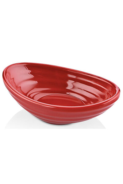 GuvenliPazar 6 Adet Melamin Oval Sosluk ve Reçel Tabağı 75 ml Kırmızı Minimal...