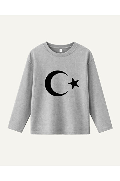 haha تي شيرت طويل الأكمام من Moon Star مطبوع للأطفال