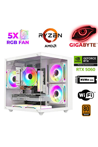 XASER Savage X120 Ryzen 5 7600 32GB DDR5 Ram 1TB M.2 NVMe SSD 8GB RTX5060 Mas...