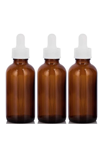 Aroma Expert Brown Refillable Bottles with White Dropper 30 ml - 3 pcs