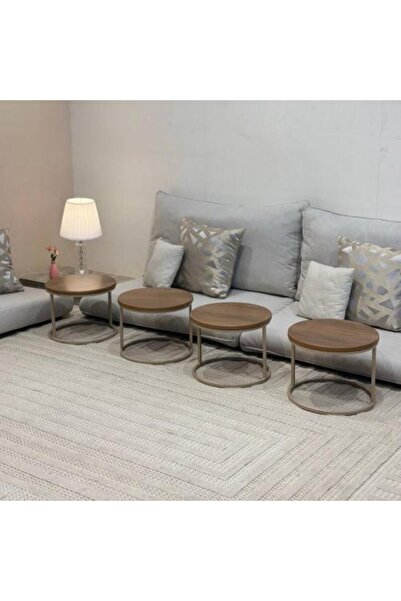Generica Ground Service Table 4 Pieces Champagne Color