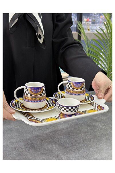 Doğudeko 2-Piece Cup Set with Tray 6 Pieces Trianna