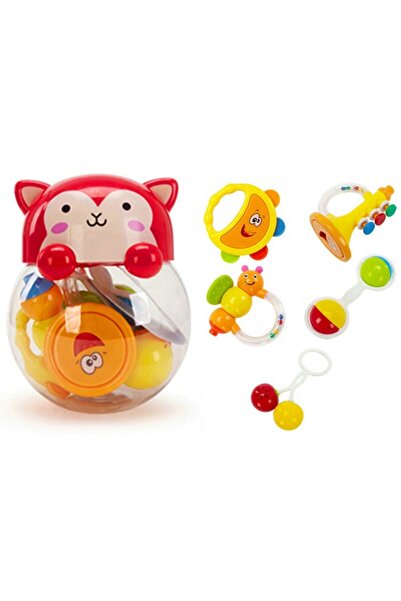 Goodway - Baby Rattle Toy 5Pc Gift Set With Sensory Ball - Red/Yellow