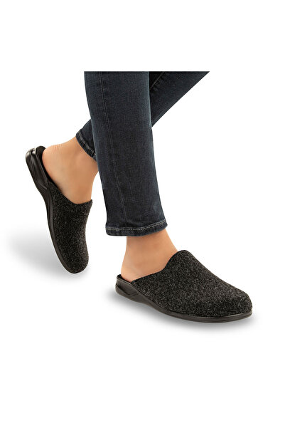 Muya , 31804-Arven, Felt-Top Smoked Winter House Slippers