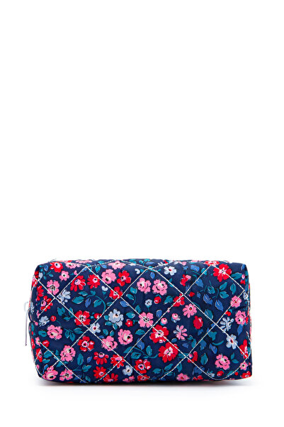 minebag ZC263 Υφασμάτινη γυναικεία τσάντα μακιγιάζ Navy Blue Flower