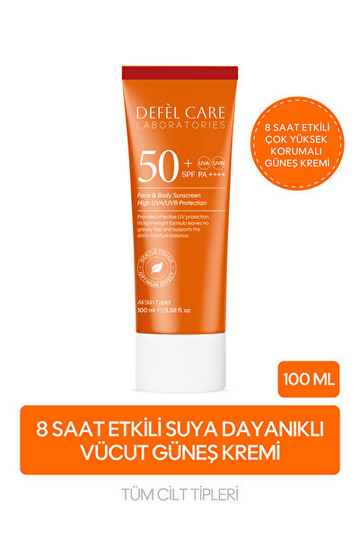 Defel Care SPF50+ Yüz & Vücut Güneş Kremi 100 ml | UVA & UVB
