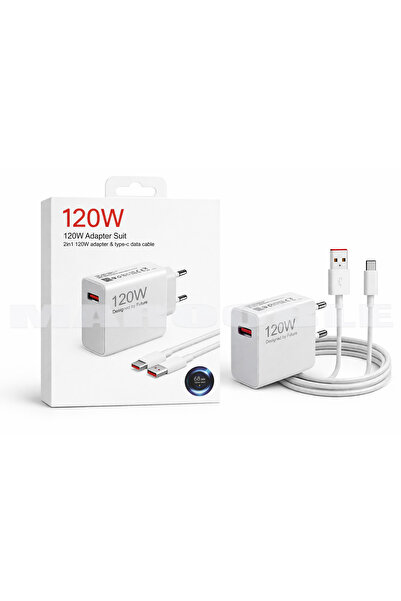 120W Ultra Hızlı Şarj Adaptörü + USB – Type-C Kablo Seti