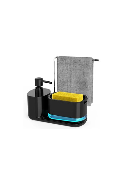 OEM Dozator de detergent lichid 5-în-1, cu suport pentru burete, tavă de scur...