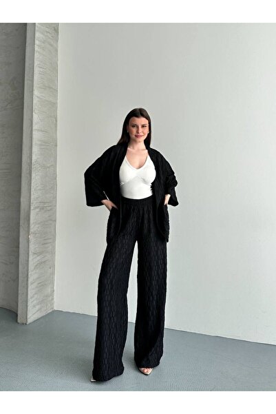 Gül Maison Comfortable Fit Kimono Wide Leg Pants Set Summer Stylish Kimono