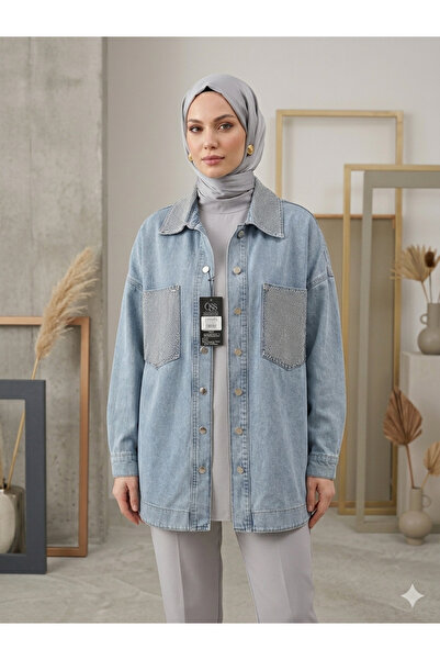 Butik Taşlı kot ceket