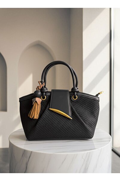 NUR KARACA B37165 Women's Hand and Shoulder Bag with Straw Look, Stylish Desi...